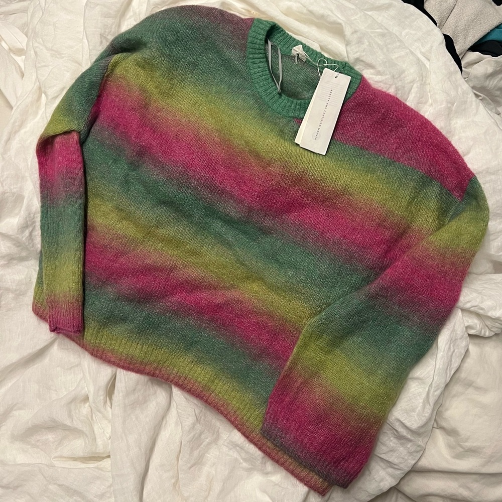 NWT ARKET Multicoloured Sweater Jumper Mohair Wool Blend Relaxed fit size M